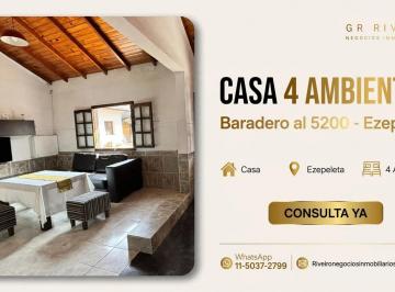 Casa · 110m² · 4 Ambientes · Venta Casa 4 Amb Ezpeleta Oeste