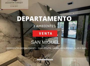 Departamento · 77m² · 3 Ambientes · 1 Cochera · Departamento 3 Ambientes de Categoría en San Miguel Centro