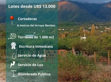 Terreno · 1000m² · Loma India: Terrenos a m del Arroyo Benitez - Cortaderas - Merlo (San Luis)