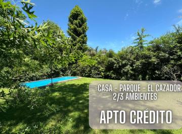 Casa · 63m² · 2 Ambientes · 1 Cochera · Venta Casa con Parque – El Cazador, Belén de Escobar Apto a Crédito