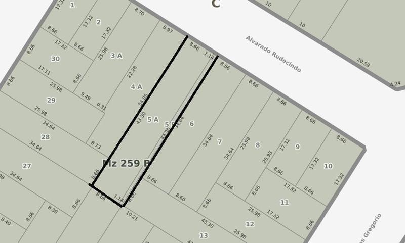Lote de 9,80 x 43.30