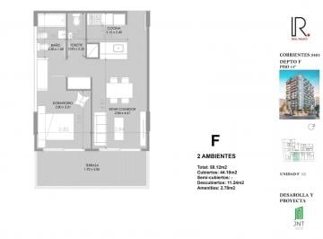 Departamento · 46m² · 2 Ambientes · Depto. 2 Amb. con Dormitorio en Suite – 55 m² – Torre Premium con Amenities