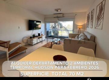Departamento · 70m² · 2 Ambientes · 1 Cochera · Alquiler Temporal Departamento 2 Ambientes Altos de Hudson 2