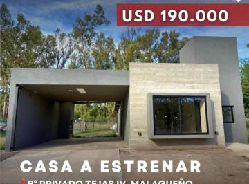 Casa · 165m² · 6 Ambientes · 1 Cochera · Venta Casa a Estrenar de 3 Dorm. en Barrio Privado Tejas 4 - Malagueño