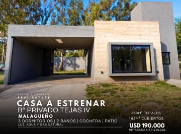 Casa · 165m² · 6 Ambientes · 1 Cochera · Venta Casa a Estrenar de 3 Dorm. en Barrio Privado Tejas 4 - Malagueño