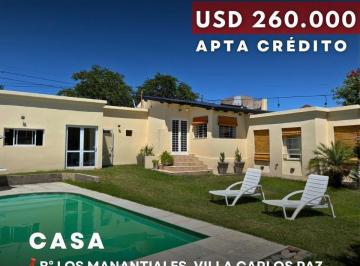 Casa · 227m² · 7 Ambientes · 1 Cochera · Venta Casa de 3 Dorm. con Piscina y Todos Los Servicios. B° Los Manantiales, Villa Carlos Paz