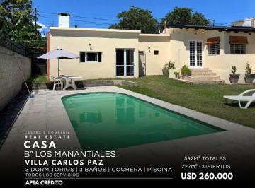 Casa · 227m² · 7 Ambientes · 1 Cochera · Venta Casa de 3 Dorm. con Piscina y Todos Los Servicios en Los Manantiales Villa Carlos Paz