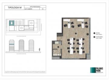 Oficina comercial Alquiler de 1 ambiente · Oficina en Alquiler en Edificio Palmas Park Buena Vista