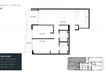 Departamento · 72m² · 3 Ambientes · Departamento en Venta 3 Ambientes en Belgrano a Estrenar