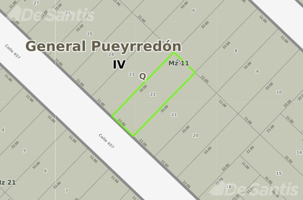 Terreno en Playa Serena de 11 x 33 metros, con una superficie total de 363 m²