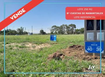 Terreno · 250m² · Vendo Lote de 250 m² en Cuestas de Manantiales - Apto Duplex