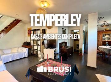 Casa · 187m² · 3 Ambientes · 2 Cocheras · Casa en Venta en Temperley - 4 Ambientes - Jardin