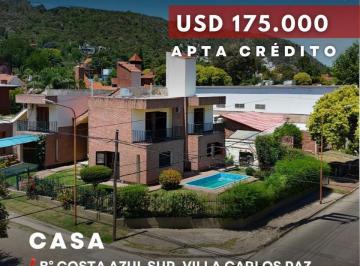 Casa · 174m² · 7 Ambientes · 2 Cocheras · Venta Casa Esquina de 3 Dorm. C/pileta en Bº Costa Azul Sur, Villa Carlos Paz