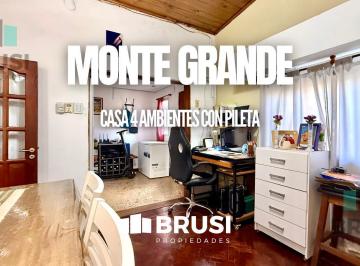Casa · 114m² · 5 Ambientes · 1 Cochera · Casa en Venta Monte Grande - 5 Ambientes - C/pileta y Cochera