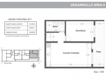 Departamento · 41m² · 2 Ambientes · Departamento en Necochea 5900 - Unidad 1