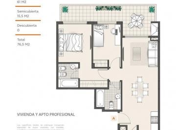 Departamento · 61m² · 3 Ambientes · Julian Alvarez 725, Villa Crespo - 3 Ambientes con Balcón de Pozo