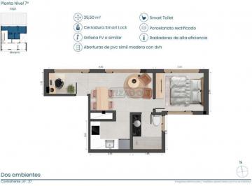 Departamento · 35m² · 2 Ambientes · Departamento en Venta en Centro de Bariloche, Bariloche, Patagonia