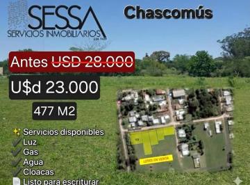 Terreno 477m² Venta Chascomús · Lote 13 - Esquina en Chascomús - Terreno 477 m² - U$d 23.000