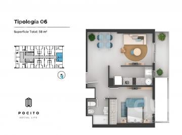 Departamento · 48m² · 2 Ambientes · Venta de Departamento en Nueva Cordoba, Pocito!