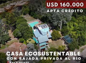 Casa · 155m² · 7 Ambientes · 2 Cocheras · Venta Casa Ecosustentable con Bajada Privada Al Río. ¡Completamente Equipada! Tala Huasi, Punilla