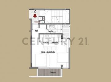 Departamento · 45m² · 1 Ambiente · Departamento en Venta en La Plata con 2 Balcones en Construccion