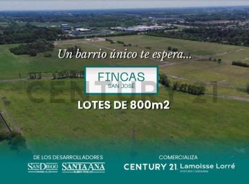 Terreno · 800m² · Venta Lotes 800 m² en Barrio Cerrado Fincas San Jose Francisco Alvarez