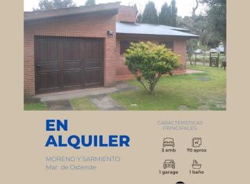 Casa · 70m² · 3 Ambientes · 1 Cochera · Casa de 3 Amb. en Mar de Ostende
