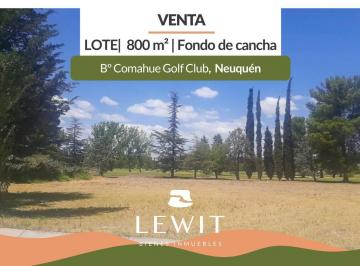 Terreno · 805m² · Venta Terrenos | Lotes de 805 m² | Fondo de Cancha | Bº Comahue Golf Club | Neuquén