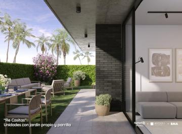 Departamento · 65m² · 3 Ambientes · 1 Cochera · Departamento en Venta - Planta Baja con Jardín en Remeros Brickell