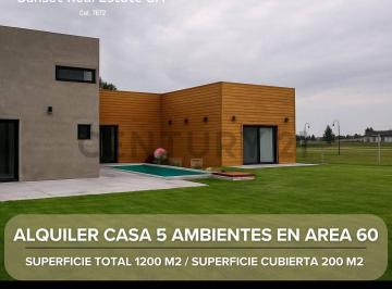 Casa · 200m² · 5 Ambientes · 2 Cocheras · Alquiler de Casa 5 Ambientes en Barrio Privado Area 60
