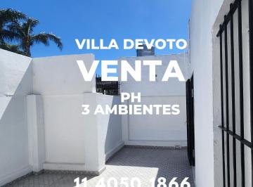 PH de 3 ambientes, Villa Devoto · PH - Venta - 3 Ambientes - Villa Devoto - Sin Expensas - Patio - Refaccionado a Nuevo.