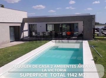 Quinta vacacional · 180m² · 2 Ambientes · 2 Cocheras · Alquiler de Casa 2 Ambientes Barrio Area 60 La Victoria