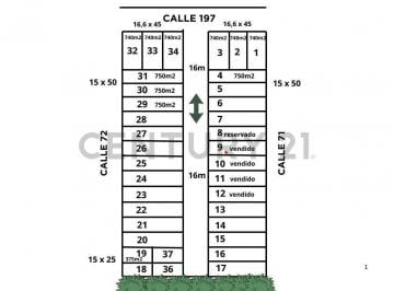 Terreno · 749m² · 197 y 72. Lote en Venta de 749 m², Lisandro Olmos.