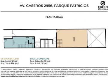 Oficina comercial · 127m² · 1 Ambiente · Oficina en 2 Plantas en Edificio a Estrenar en Parque Patricios. Compra en Pozo! Entrega Junio 2027