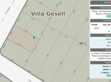 Terreno · 407m² · Lote en Venta de 408 m² en Villa Gesell
