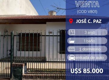Casa de 3 ambientes, José C Paz · Chalet Centro de José C. Paz - Cod V801