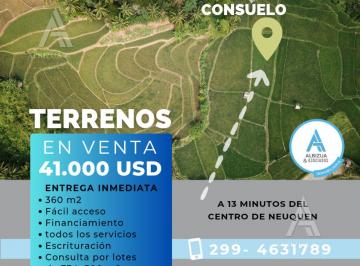 Terreno · 360m² · Venta de Terrenos en Loteo La Consuelo, Centenario - Excelente Oportunidad Para Inversionistas Lotes