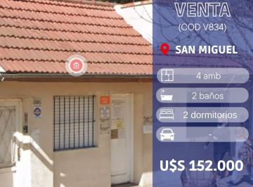Casa de 3 ambientes, San Miguel · Casa en El Centro de San Miguel - Cod V834