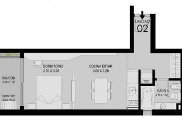 Departamento de 1 ambiente, Rosario · Departamento - Centro