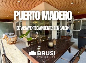 Departamento · 83m² · 3 Ambientes · Departamento en Venta en Puerto Madero - 3 Ambientes en Esquina - Oportunidad