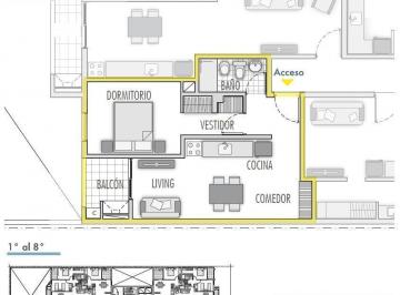Departamento · 45m² · 2 Ambientes · Pueyrredon 1467 8 F