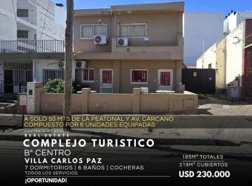 Hotel · 219m² · 11 Ambientes · 2 Cocheras · Venta Complejo Turístico de 6 Departamentos Equipados en Pleno Centro de Villa Carlos Paz