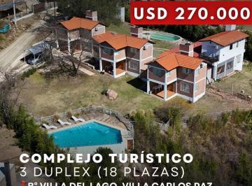 Hotel · 247m² · 12 Ambientes · 3 Cocheras · Complejo Turístico de 3 Duplex C/pileta en 1.901 m² de Terreno en Villa del Lago, Villa Carlos Paz