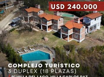 Hotel · 247m² · 12 Ambientes · 3 Cocheras · Complejo Turístico de 3 Duplex C/pileta en 1.901 m² de Terreno en Villa del Lago, Villa Carlos Paz