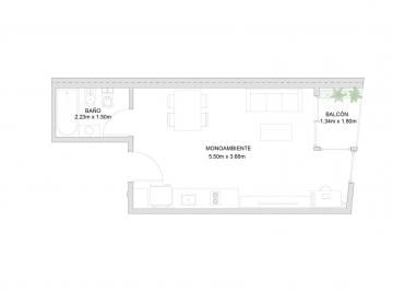 Departamento de 1 ambiente, Caballito · 1 Ambiente con Balcon en Venta Caballito