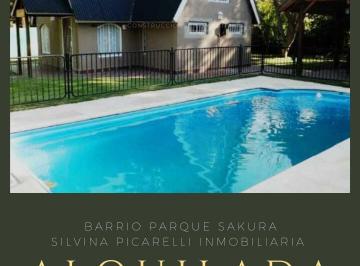 Quinta vacacional · 6764m² · 3 Ambientes · 1 Cochera · Casa Quinta en Alq. Temporario en Barrio Parque Sakura, Exaltación de La Cruz, G. B. a. Zona Norte