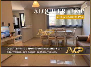 Departamento · 60m² · 2 Ambientes · 1 Cochera · Alquiler Temporario en Carlos Paz Departamento Arecas