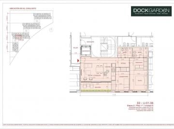 Departamento · 80m² · 2 Ambientes · 1 Cochera · Departamento en Venta 1 Dormitorio en Aldea Dockgarden