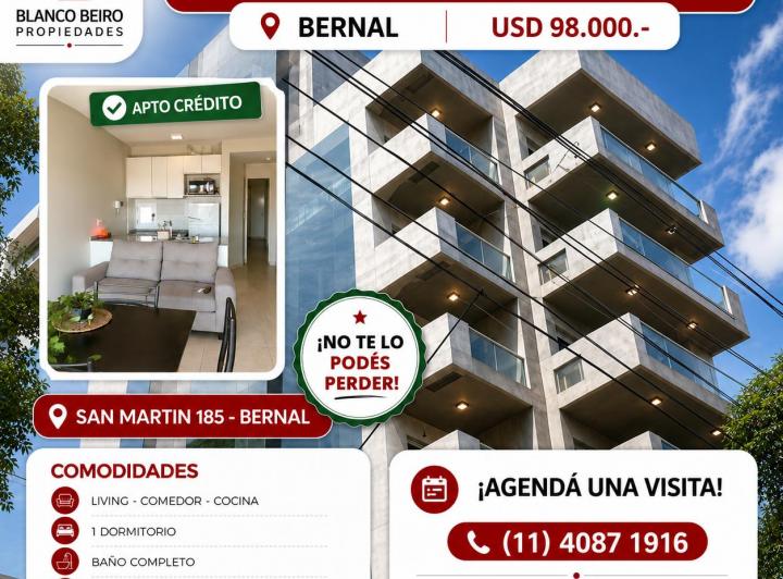 Departamento · 36m² · 2 Ambientes · 1 Cochera