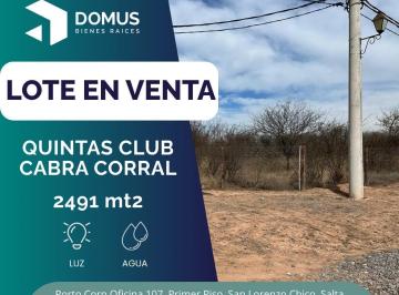 Terreno · 2491m² · Venta Terreno en Quintas Club - Cabra Corral